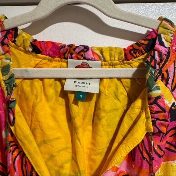 FARM Rio Yellow Fruit Dream Ruffle Mini Dress - Picture 4 of 5